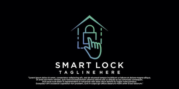 Creative logo design smart lock with concept unique Premium Vector