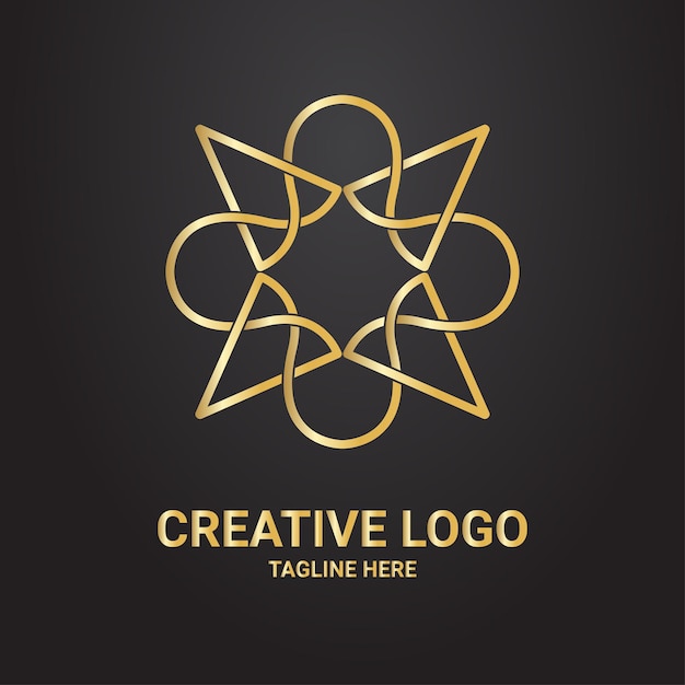 Креативный логотип золотого цвета в роскошном стиле