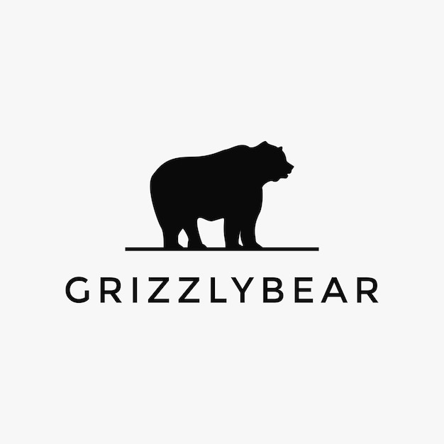 Creative logo grizzly bear silhouette