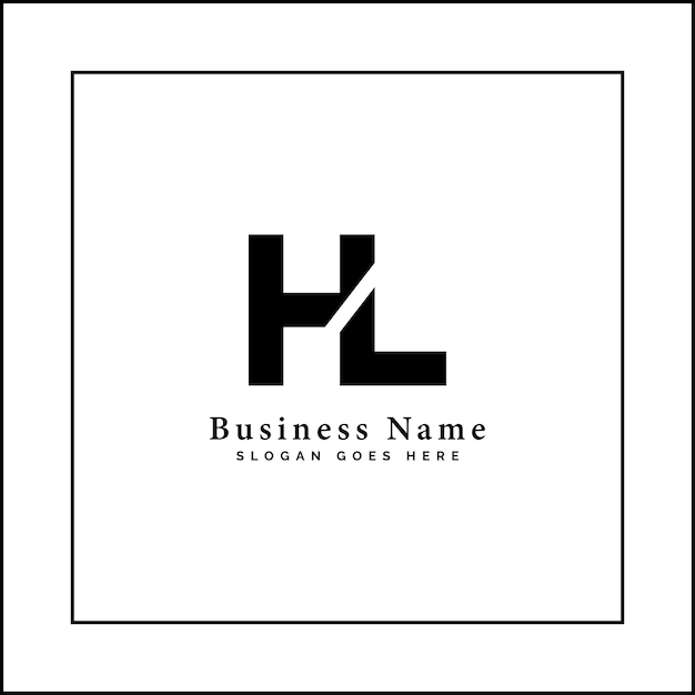 모노그램 스타일의 HL 이니셜을 위한 크리에이티브 로고 H와 L 이니셜을 위한  ⁇ 터 템플릿