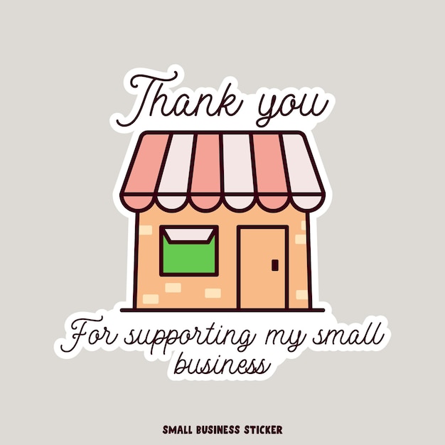Creative logo for small business owners thank you for shopping small quote vector illustration flat ...