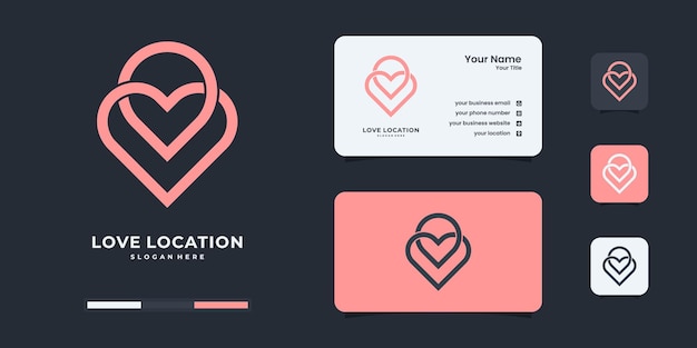 Творческий шаблон дизайна логотипа местоположения любви. логотип будет использоваться для идентификации вашего бренда.