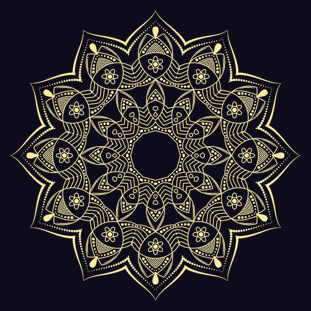 Creative Luxury floral golden mandala pattern vector