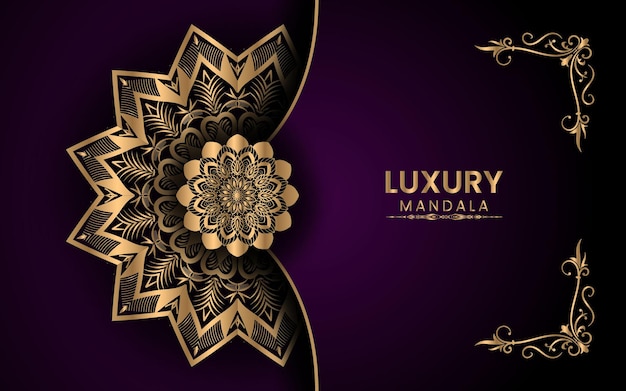 Creative luxury golden mandala islamic background for milad un nabi festival Premium Vector
