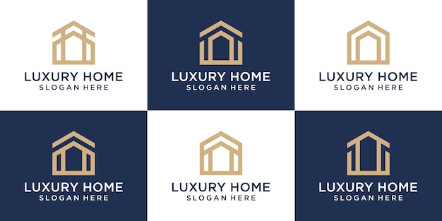 Creative luxury house real estate logo collection