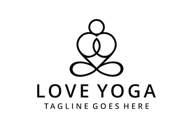 Illustrazione di lusso creativo emblema del segno vettoriale del logo yoga
