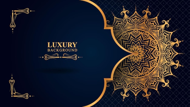 Vector creative luxury mandala background ornamental with golden arabesque pattern