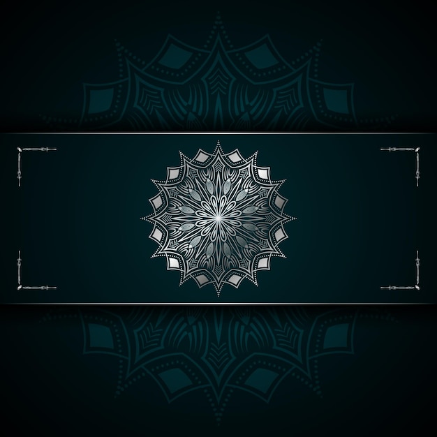Ornamento del fondo della mandala di lusso creativo con il vettore islamico della mandala del modello di arabesco d'argento
