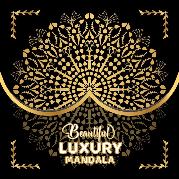 Creative luxury mandala background template withy premium vector