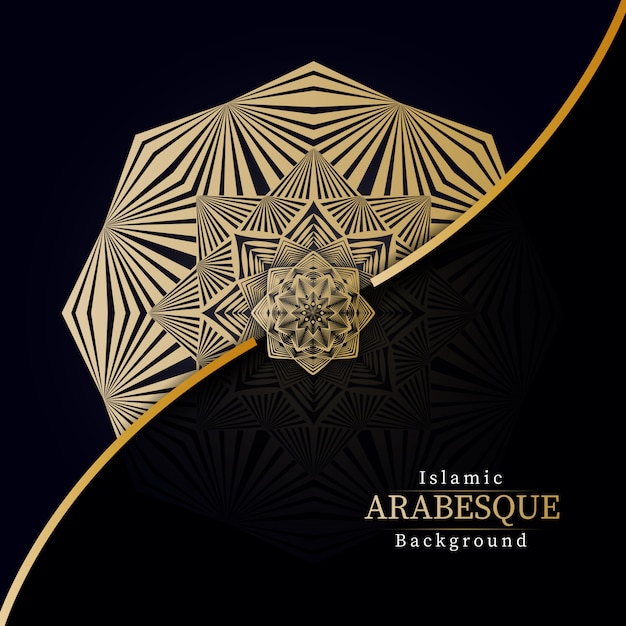 Creative Luxury mandala background with golden arabesque decoration