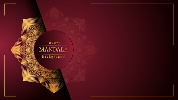 Creative luxury mandala background with golden arabesque decoration