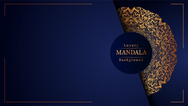 Creative luxury mandala background with golden arabesque