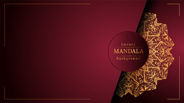 Sfondo di mandala di lusso creativo con dorato