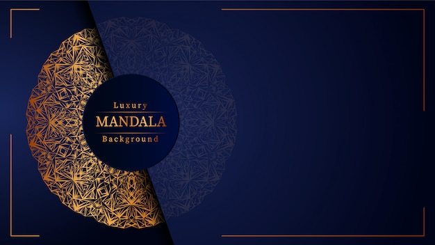 Creative luxury mandala background with golden