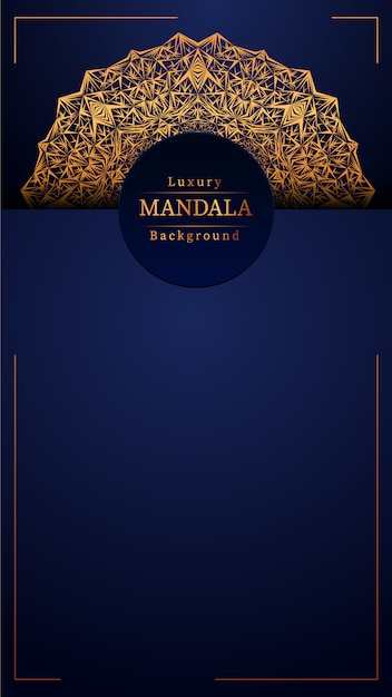 Sfondo di banner di mandala di lusso creativo con decorazione arabesca dorata