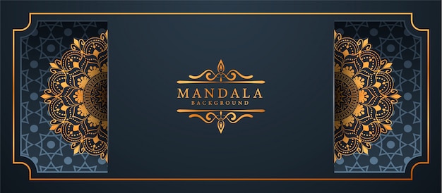 Banner di mandala di lusso creativo