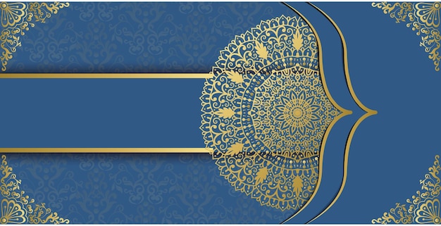 ベクトル 金色の創造的な豪華な観賞用曼荼羅デザインの背景。装飾的なグリーティング カード。
