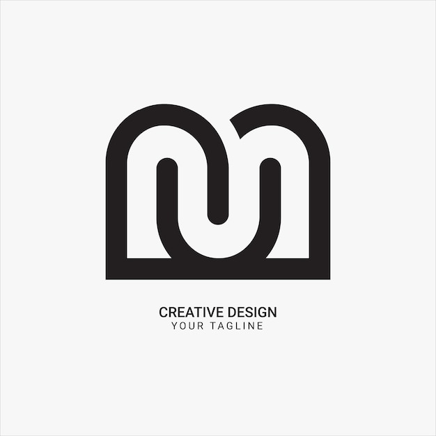 크리에이티브 M 이니셜 라인 아트 패턴 모노그램 미니멀 모던 브랜드 고유 로고 디자인