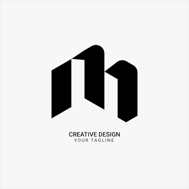 크리에이티브 M 문자 우아한 타이포그래피 세련된 모노그램 모던 브랜드 고유의 로고 디자인