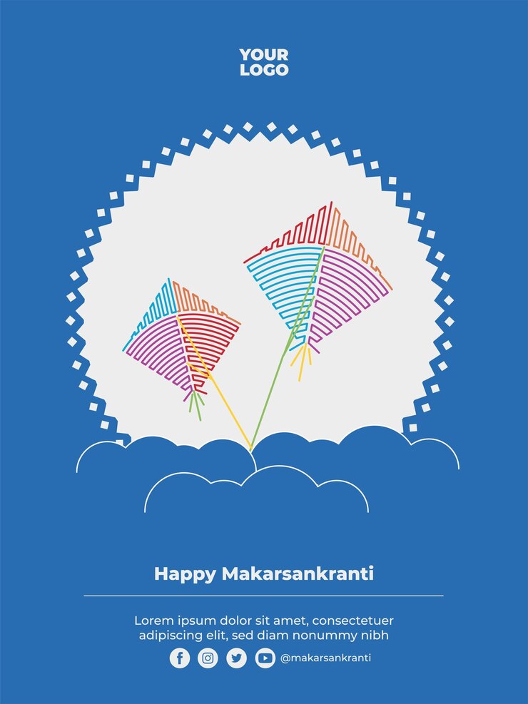 वेक्टर creative makar sankranti poster design