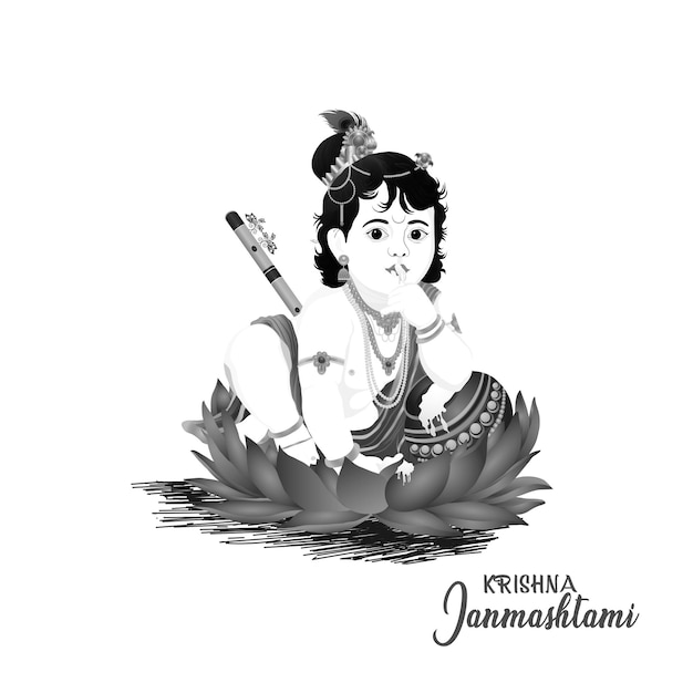 Vector creative makhan mataki for happy janmashtami background