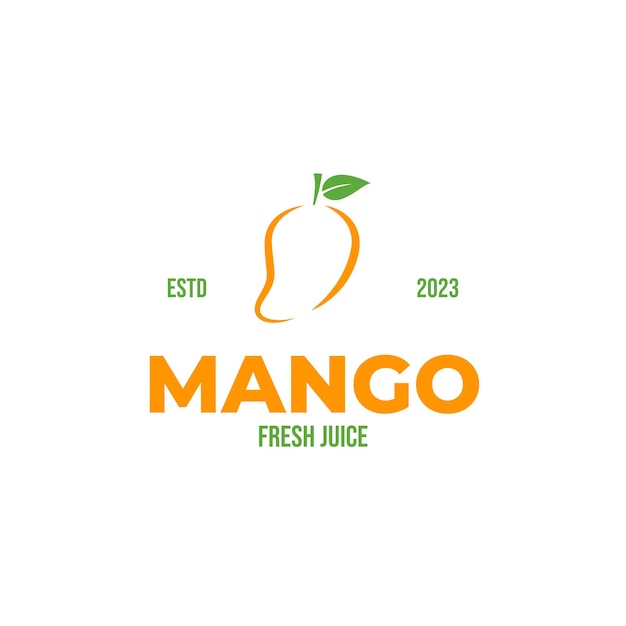 Idea creativa dell'illustrazione di concetto di vettore di progettazione di logo organico della frutta del mango