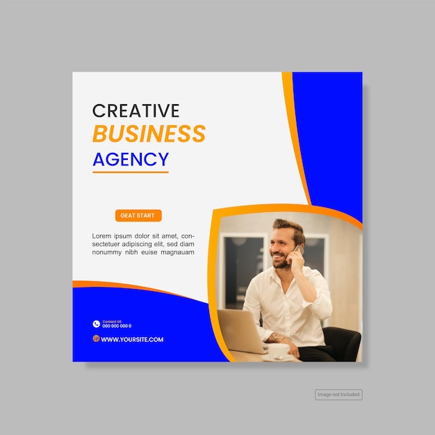 Vector creative marketing agency business promotion social media post template