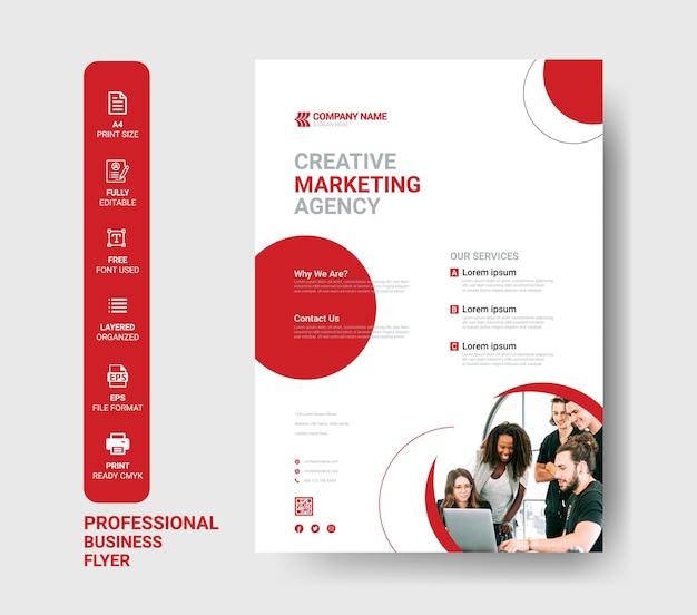 Creative marketing agency flyer design template