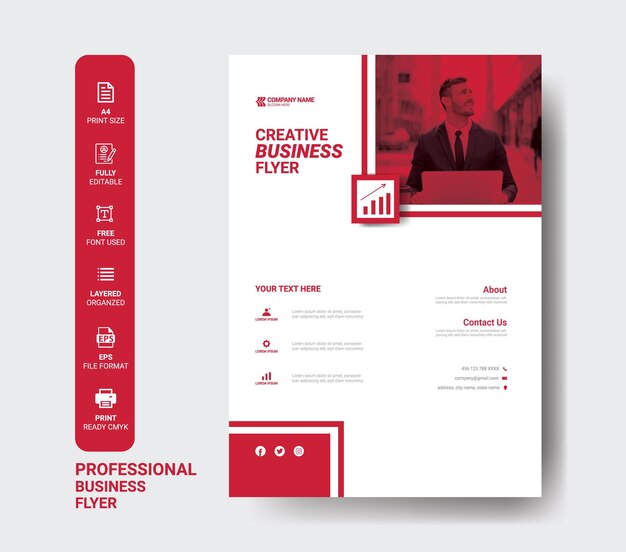 Vector creative marketing agency flyer design template