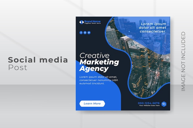 クリエイティブ マーケティング エージェンシーの革新的なエンタープライズ ソーシャル メディア投稿スクエア チラシ テンプレート デザイン