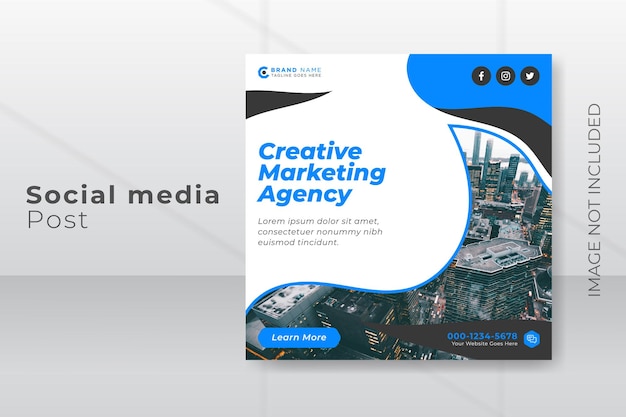 Creative marketing agency innovative enterprise social media post square flyer template design