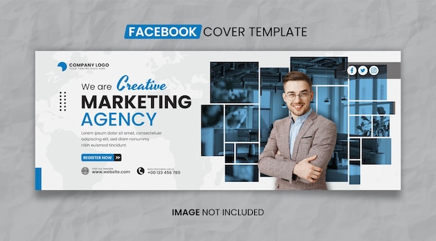 creative marketing agency media social cover template
