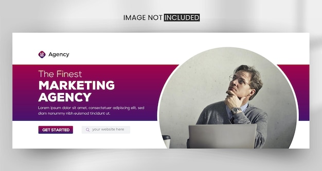 Creative marketing agency modern business Facebook cover banner design template