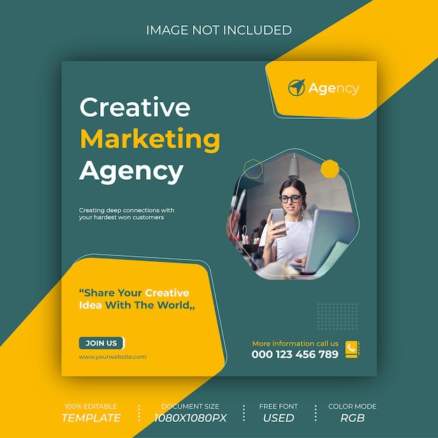 Agenzia di marketing creativo post banner design