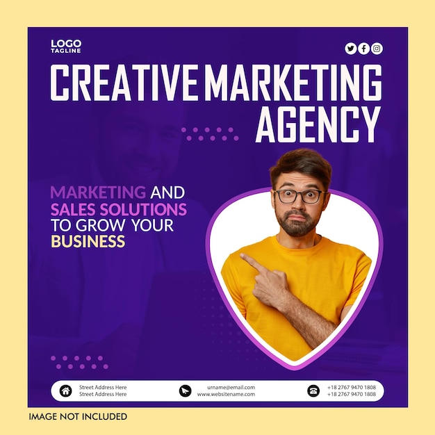 Vector creative marketing agency poster design