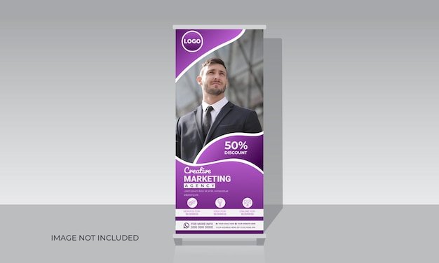 Creative marketing agency roll up banner stand template for business corporation