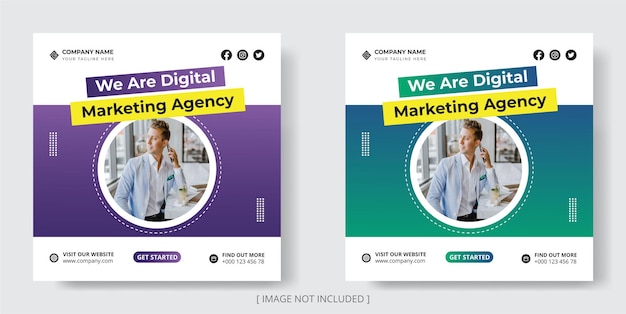 Creative marketing agency social media instagram post banner design