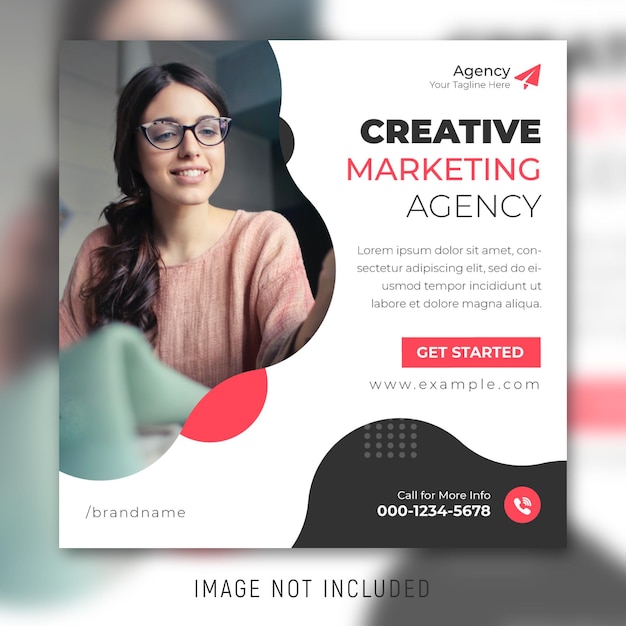 Creative marketing agency social media and instagram post template