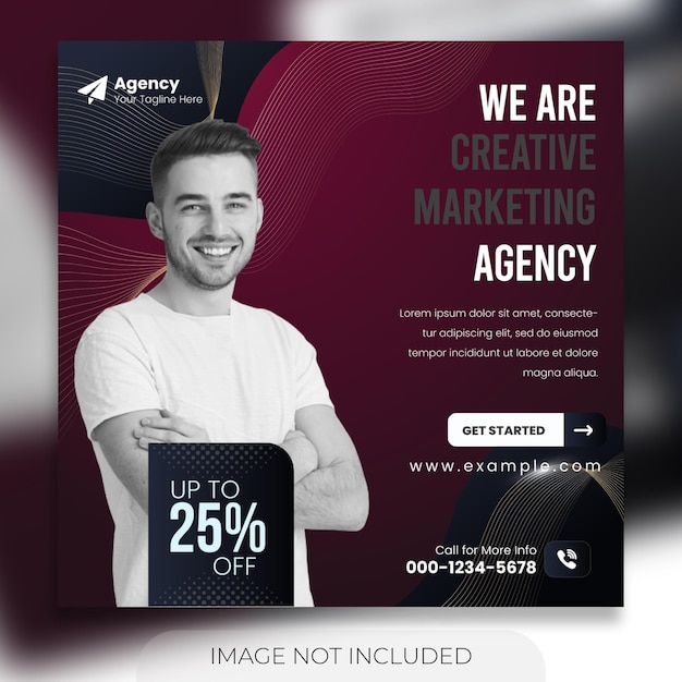 Creative marketing agency social media and instagram post template