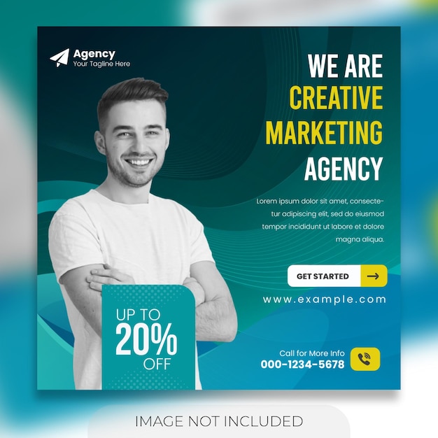 Creative marketing agency social media and instagram post template