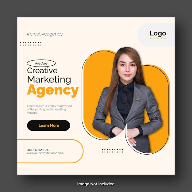 Creative marketing agency social media post banner template