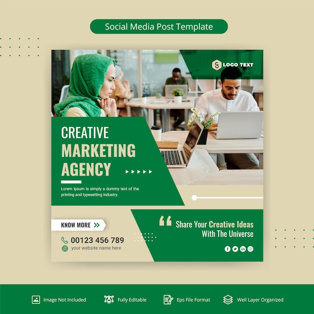 Creative Marketing Agency Social Media Post Banner Template