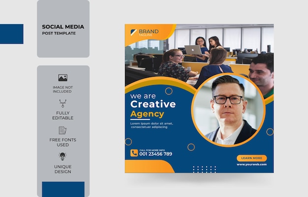 Creative Marketing Agency Social Media Post Design