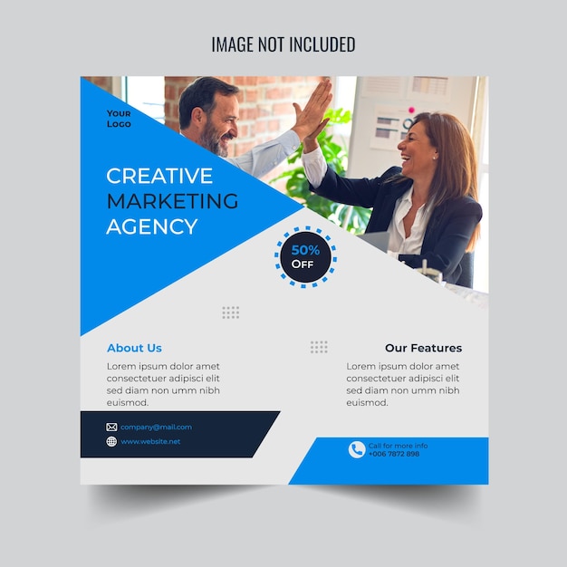 Vector creative marketing agency social media post design