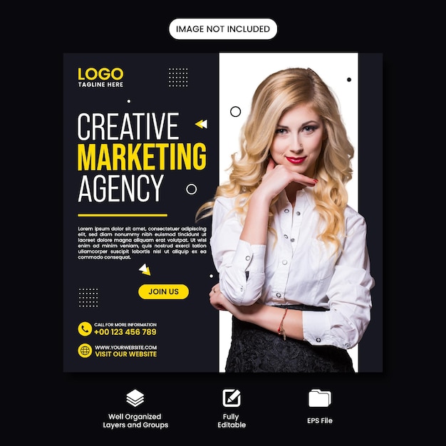 Creative Marketing Agency social media post template design