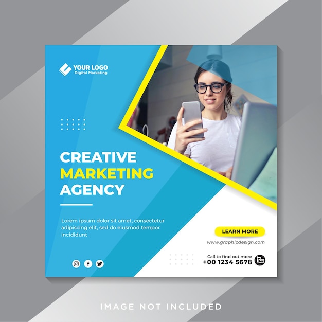 Creative marketing agency social media post template