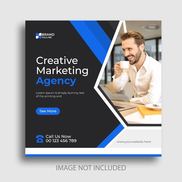 Creative marketing agency social media post and web banner