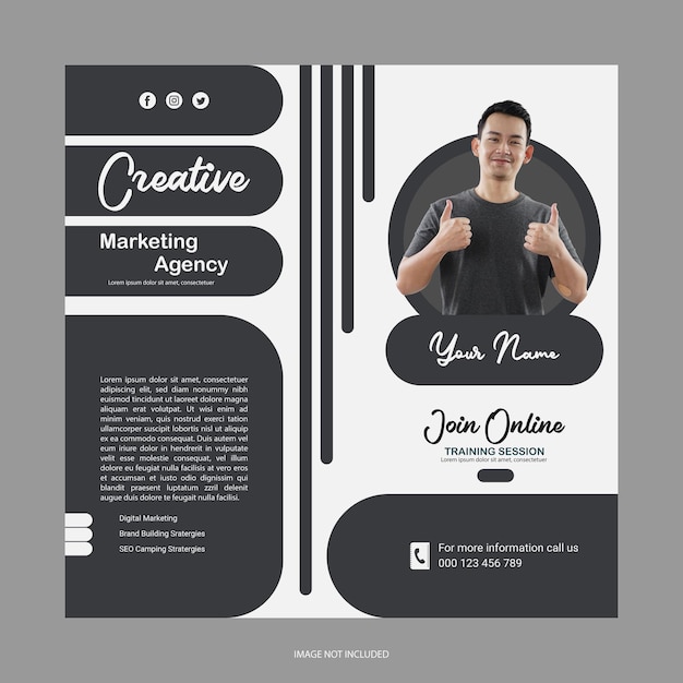 Vector creative marketing agency social media post