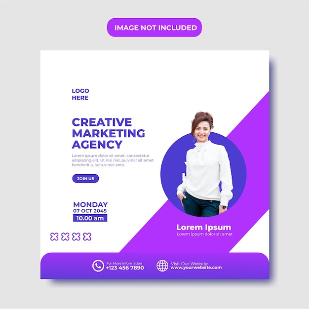 Creative marketing agency social media template