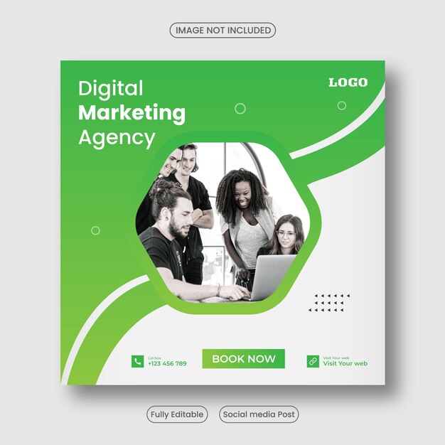 Creative marketing agency square social media banner template Social media sale post